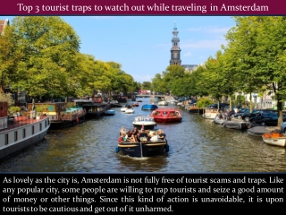 Top 3 tourist traps to watch out while traveling in Amsterdam