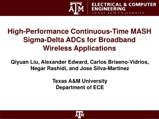 High-Performance Continuous-Time MASH Sigma-Delta ADCs for Broadband Wireless Applications