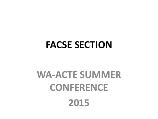 FACSE SECTION