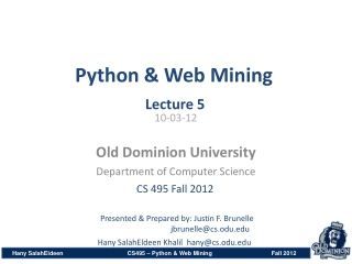 Python &amp; Web Mining