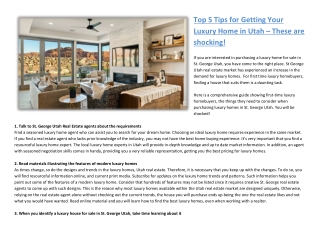 Top 5 Tips for Getting Your Luxury Home in Utah – These are shocking!