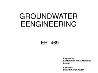 GROUNDWATER EENGINEERING