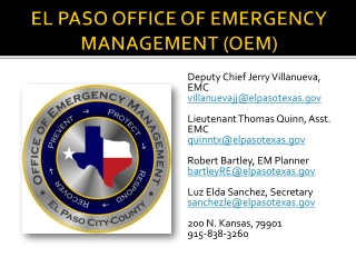 EL PASO OFFICE OF EMERGENCY MANAGEMENT (OEM)