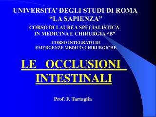 UNIVERSITA’ DEGLI STUDI DI ROMA “LA SAPIENZA”