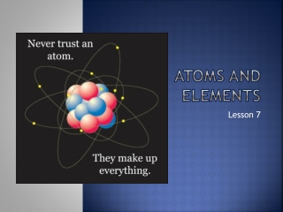 Atoms and elements