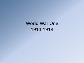 World War One 1914-1918