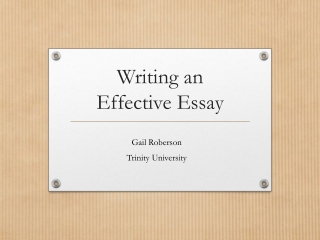 Writing an Effective Essay