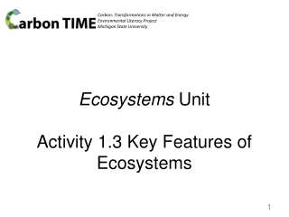 Ecosystems Unit Activity 1.3 Key Features of Ecosystems