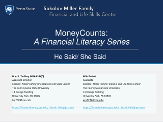 MoneyCounts : A Financial Literacy Series