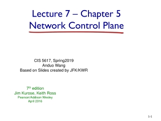 CIS 5617 , Spring2019 Anduo Wang Based on Slides created by JFK/KWR