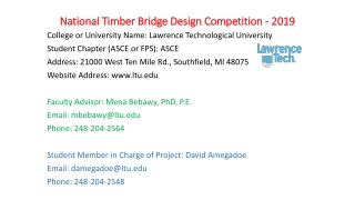 National Timber Bridge Design Competition - 2019