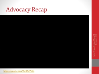 Advocacy Recap