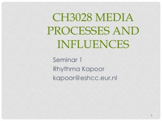 CH3028 Media Processes and Influences