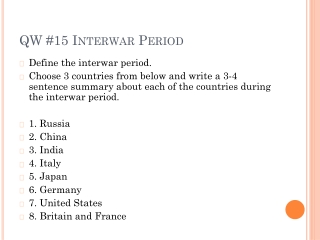 QW #15 Interwar Period