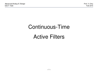 Continuous-Time Active Filters