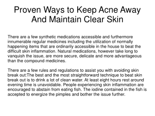 Proven Ways to Keep Acne Away