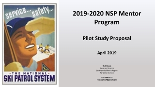 2019-2020 NSP Mentor Program Pilot Study Proposal April 2019