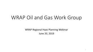 WRAP Regional Haze Planning Webinar June 20, 2019