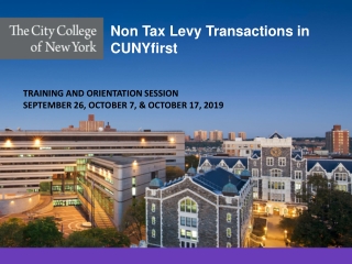 Non Tax Levy Transactions in CUNYfirst