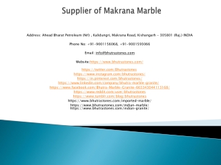 Supplier of Makrana Marble
