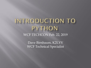 Introduction to Python