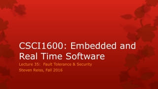 CSCI1600: Embedded and Real Time Software