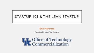 Startup 101 &amp; The lean startup