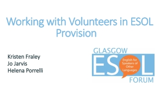 Working with Volunteers in ESOL Provision