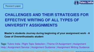 Five Challenges and Their Strategies for Effective Writing of All Types of University Assignments