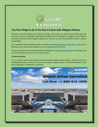 Top Free Things to do in the City of Lisbon with Allegiant Airlines