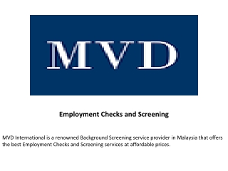 Employment Checks and Screening