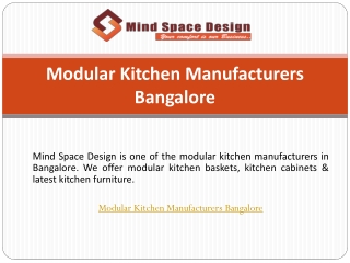 Modular Kitchen Manufacturers Bangalore