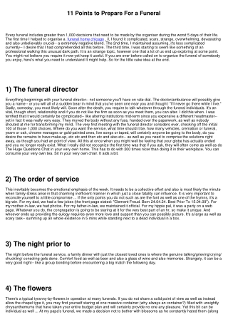 11 Things to Plan for a Funeral