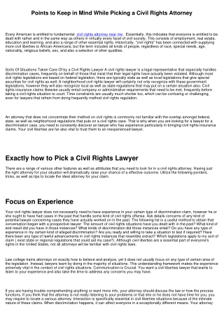 Things to Keep in Mind While Choosing a Civil Liberties Attorney