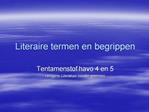 Literaire termen en begrippen