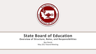 State Board of Education Overview of Structure, Roles, and Responsibilities