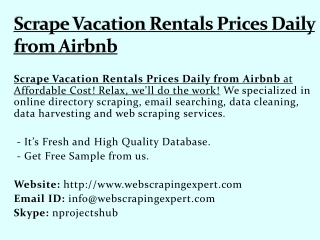 Scrape Vacation Rentals Prices Daily from Airbnb