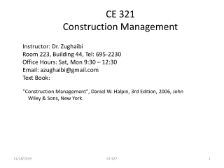 CE 321 Construction Management