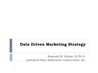 Data Driven Marketing Strategy