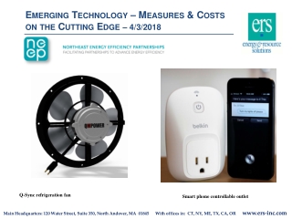 Emerging Technology – Measures &amp; Costs on the Cutting Edge – 4/3/2018