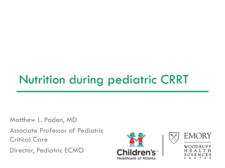 Nutrition during pediatric CRRT