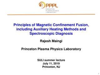 SULI summer lecture July 11, 2019 Princeton, NJ