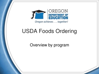 USDA Foods Ordering