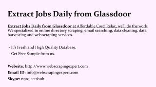 Extract Jobs Daily from Glassdoor