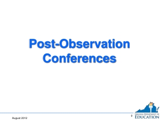 Post-Observation Conferences