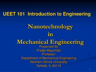 Nanotechnology in Mechanical Engineering