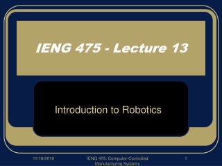 IENG 475 - Lecture 13