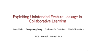 Exploiting Unintended Feature Leakage in Collaborative Learning