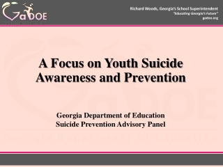 A Focus on Youth Suicide Awareness and Prevention