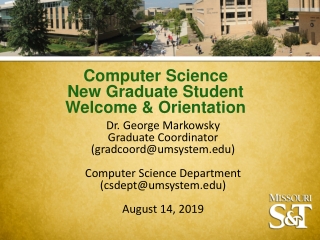 Computer Science New Graduate Student Welcome &amp; Orientation